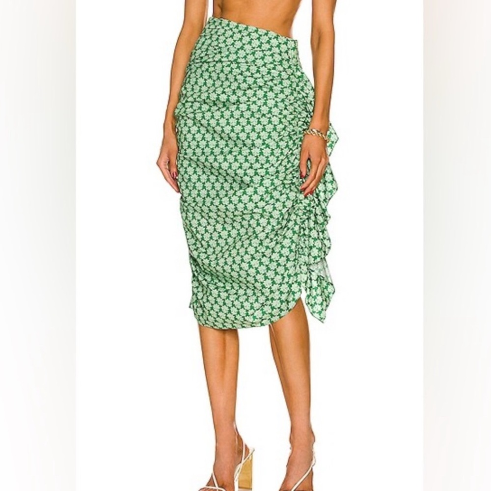 RHODE Green Felicity Ruffle Skirt - 2